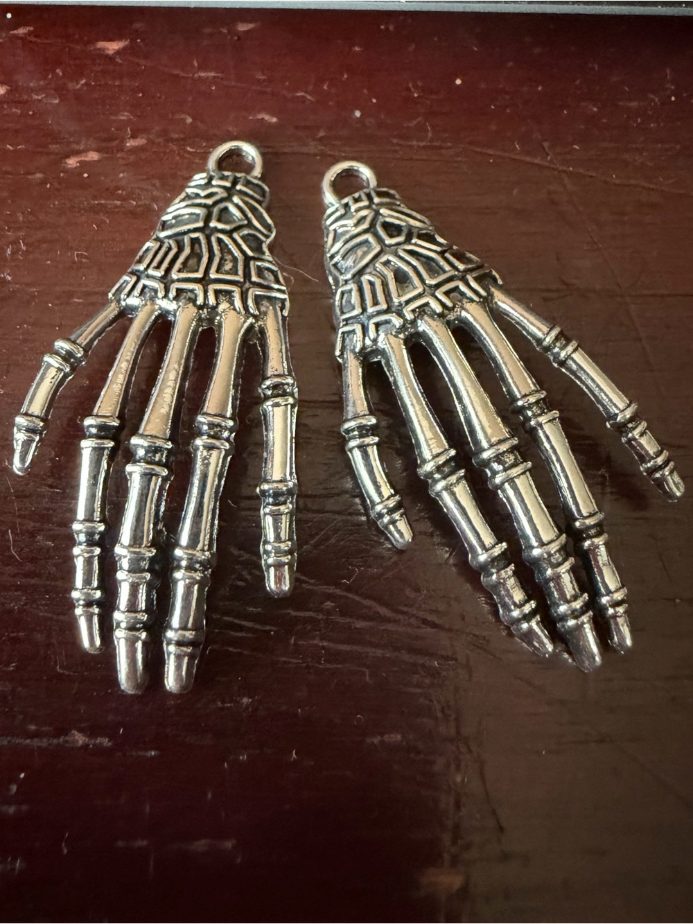 Silver Skeleton Hand Charms for Earrings or jewelry craft- Women Jewelry